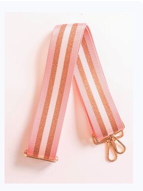 Simply Southern Pink and Rose Gold Striped Crossbody Guitar Strap